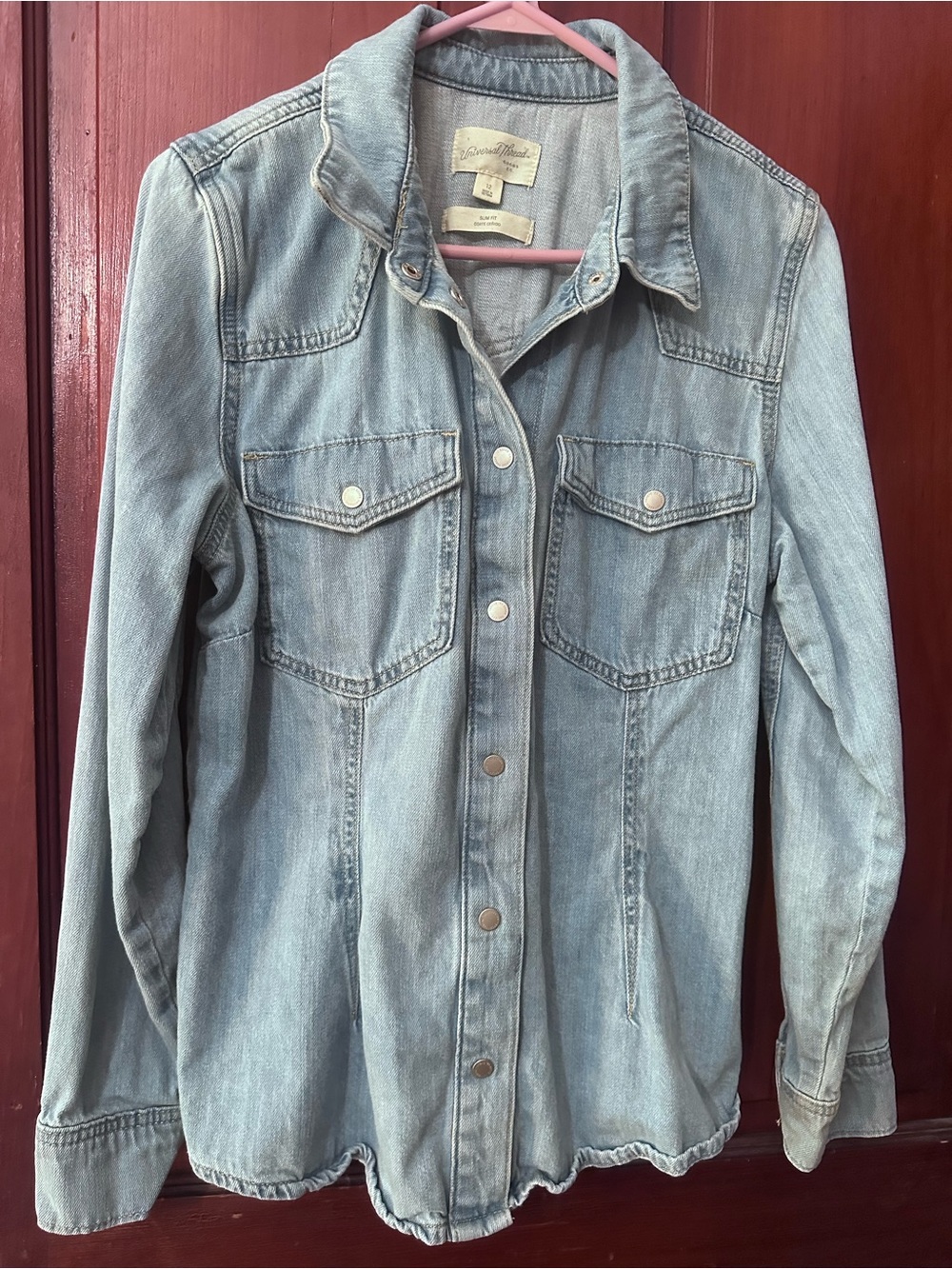 Universal Thread Light Blue Denim Snap-Front Jacket - Picture 2 of 4
